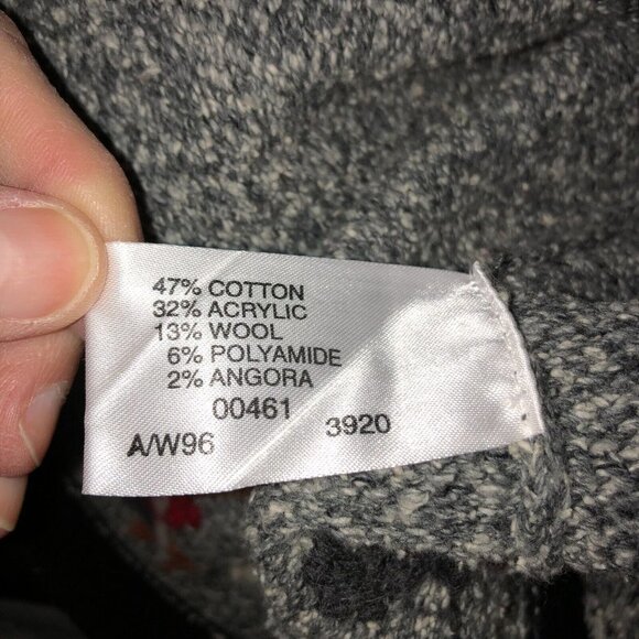 Tulchan Womens Large Gray Heather Flower Embroidered Cardigan Sweater Sz L - Picture 10 of 11